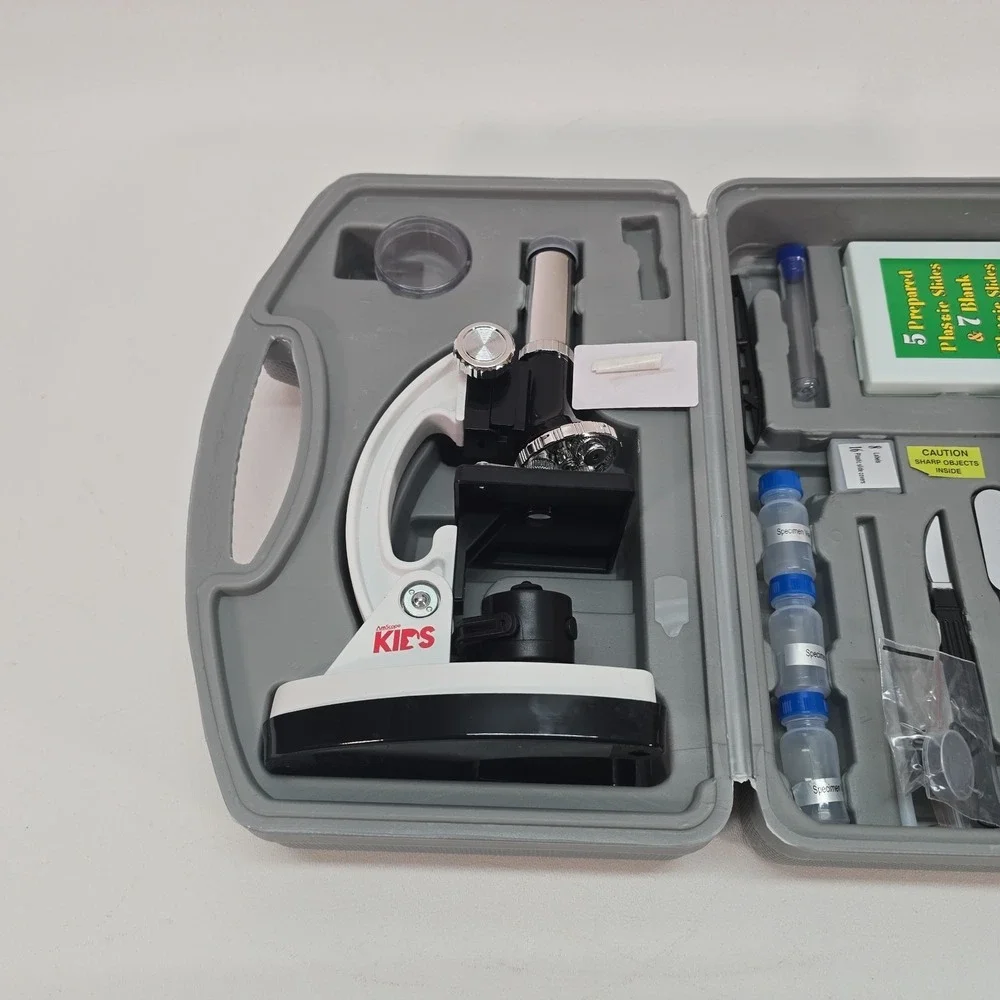 AMSCOPE 48pc Starter 120x-1200x Compound Microscope Science Kit for‎ Kids